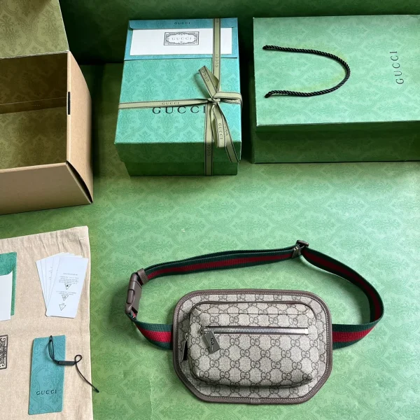 GUCCI GG Supreme中號米棕帆布腰包-760217：圖片 10