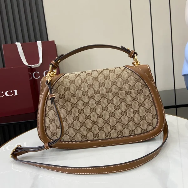 GUCCI Blondie中號黑色皮革手挽包-815716：圖片 4