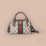 GUCCI Ophidia米綠帆布手提包-781490