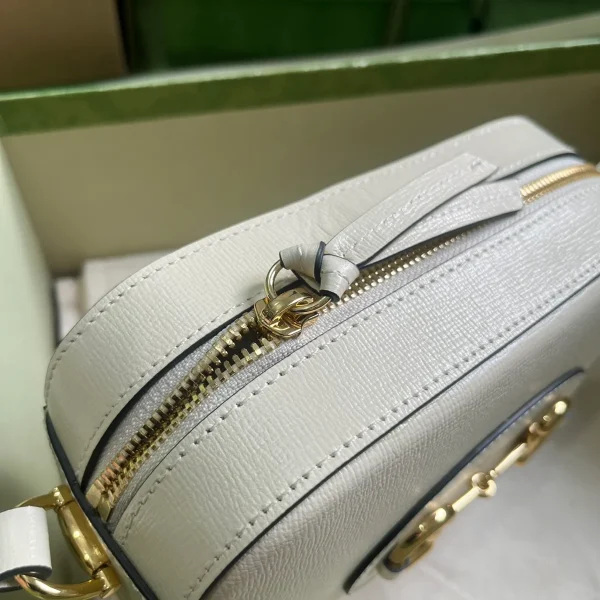 GUCCI Horsebit 1955小號黑色皮革肩揹包-760196：圖片 7