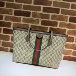 GUCCI Ophidia中號藍米帆布托特包-631685：圖片 2