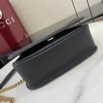 GUCCI Blondie黑色皮革肩揹包-815711：圖片 5