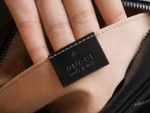 GUCCI GG Marmont黑色皺摺肩揹包-448065：圖片 9