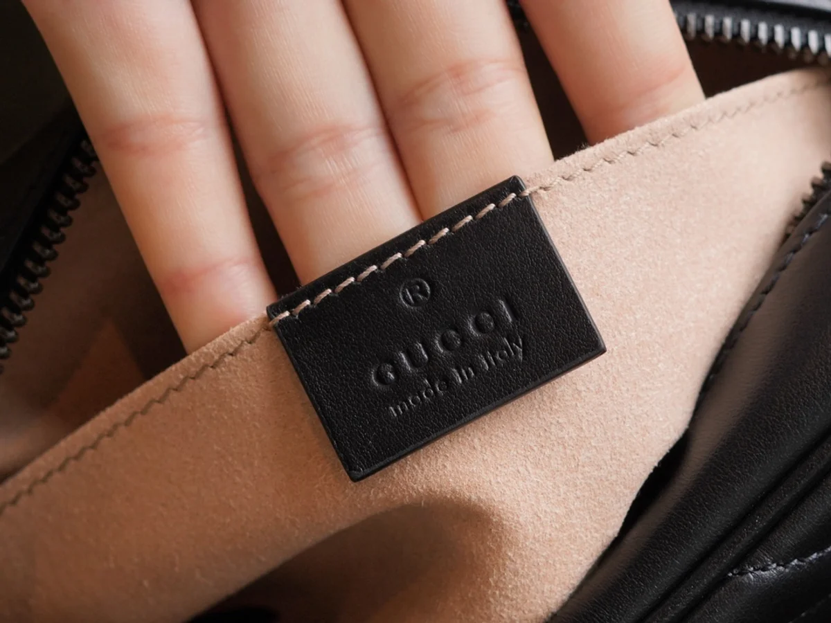GUCCI GG Marmont黑色皺摺肩揹包-448065 9 GUCCI GG Marmont黑色皺摺肩揹包-448065