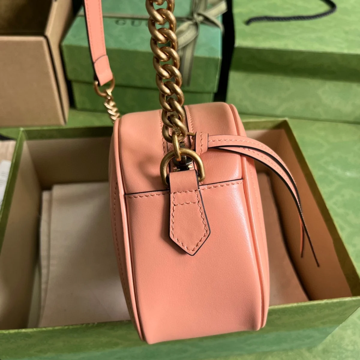 GUCCI GG Marmont小號黑色紋斜揹包-447632 5 GUCCI GG Marmont小號黑色紋斜揹包-447632