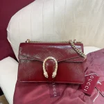 GUCCI Dionysus小號淺灰漆皮肩揹包-795005：圖片 3