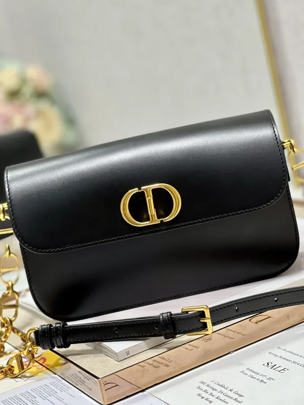 Dior 30 Montaigne 黑色小牛皮斜挎包小號PM-M9260：圖片 8