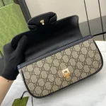 GUCCI Horsebit 1955小號黑色皮革手提包-815206：圖片 8