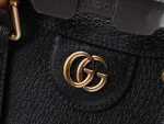GUCCI GG Bamboo小號黑色皮革手提包-702721：圖片 10