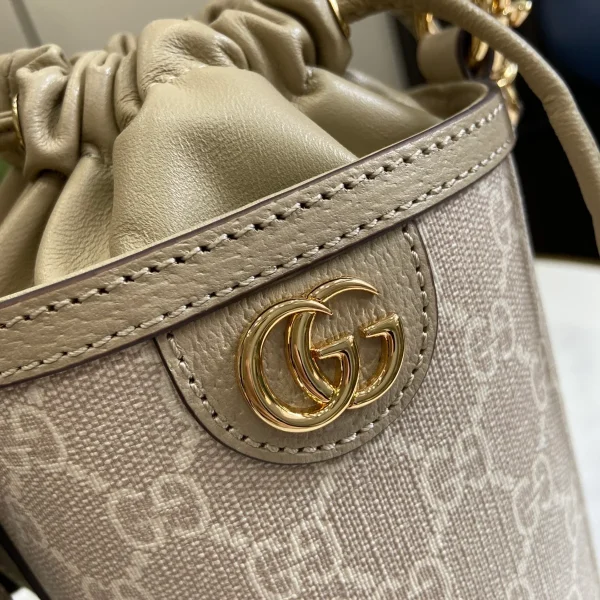 GUCCI Ophidia米棕皮革水桶包-760199：圖片 6