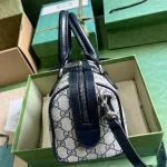 GUCCI GG Supreme迷你米藍帆布手挽包-772053：圖片 5
