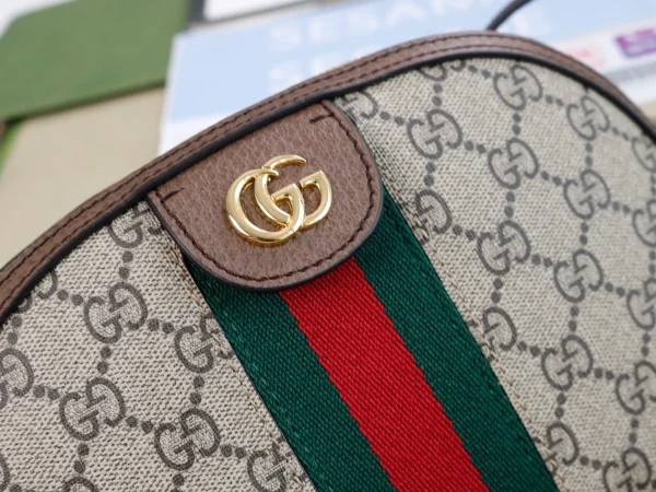 GUCCI Gucci Love Parade小號米白帆布斜揹包-499621：圖片 5