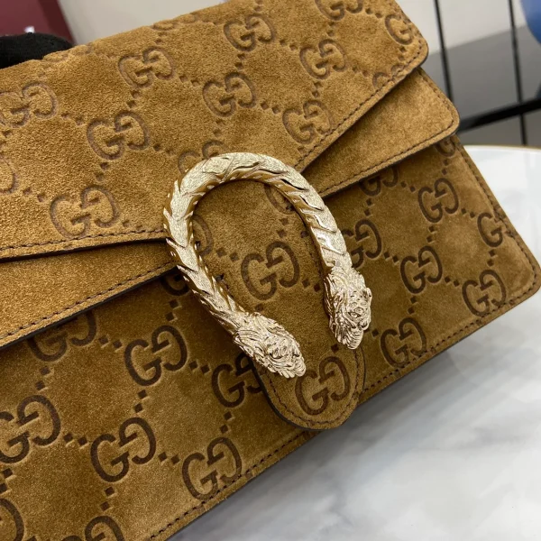 GUCCI Dionysus棕色麂皮斜揹包-813400：圖片 6