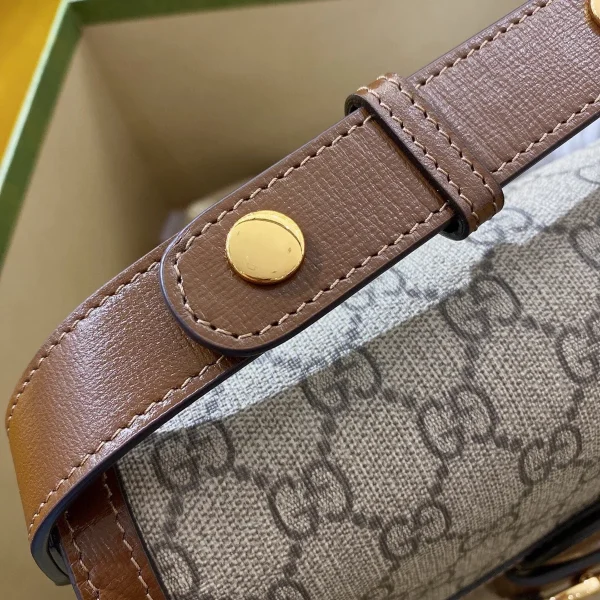 GUCCI 馬銜扣1955馬銜扣小號紅色皮革斜揹包-602204：圖片 7