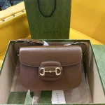 GUCCI 馬銜扣1955馬銜小號黑色皮革斜揹包-602204：圖片 2