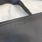 GUCCI GG Signature中號黑色粒面斜揹包-801887：圖片 6