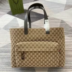 GUCCI Original GG大號米棕帆布托特包-802166：圖片 2