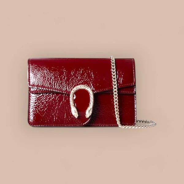 GUCCI Dionysus黑色漆皮斜揹包-795368