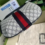 GUCCI Ophidia小號米棕帆布斜揹包-598125：圖片 4