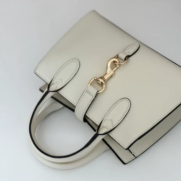 GUCCI 2024春夏系列春夏象牙粒面手提包-795349：圖片 8