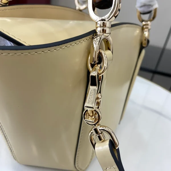 GUCCI Bamboo竹製米白皮革手提包-805832：圖片 7