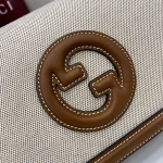 GUCCI Blondie小號棕色皮革斜背包-815714：圖片 6
