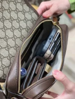 GUCCI Ophidia藍帆布斜挎包-722117：圖片 5