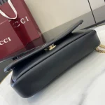 GUCCI GG Milano小號黑絎縫皮革手挽包-806016：圖片 5