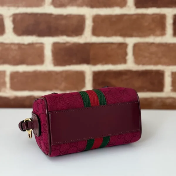 GUCCI Ophidia迷你米棕帆布斜背包-781490：圖片 5