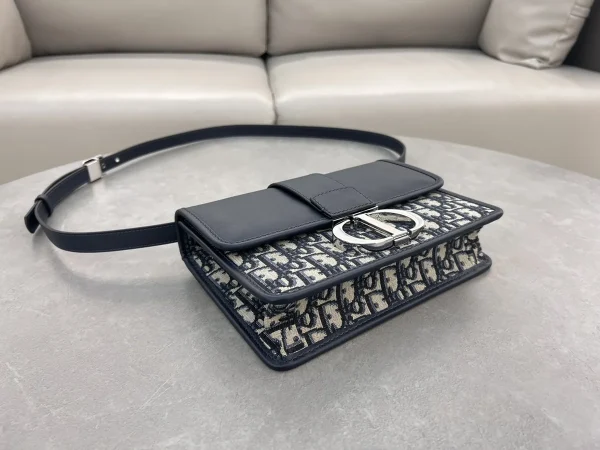 Dior 30 Montaigne 藍色皮革斜背包中號MM-M9203：圖片 9