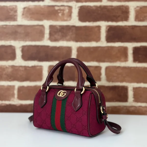 GUCCI Ophidia迷你米棕帆布斜背包-781490：圖片 3