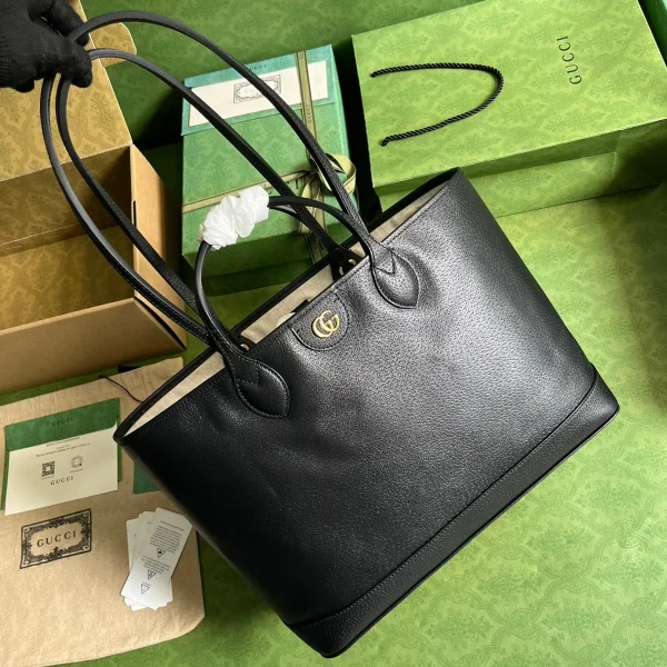 GUCCI Ophidia中黑色皮革手提包-739730：圖片 7
