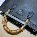 GUCCI Diana中號黑色皮革托特包-678842：圖片 6