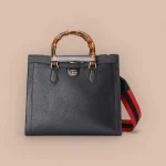 GUCCI Diana中號黑色皮革托特包-678842