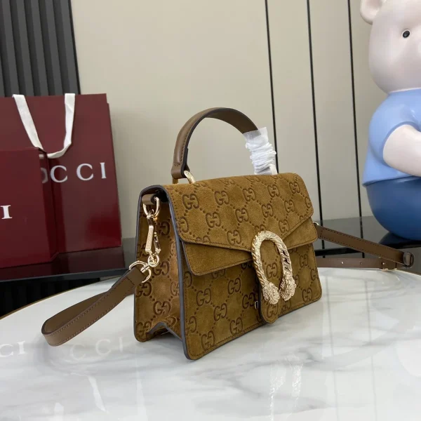 GUCCI Dionysus棕色麂皮斜揹包-813400：圖片 3