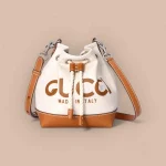 GUCCI Gucci Lido米棕帆布單肩包-777166