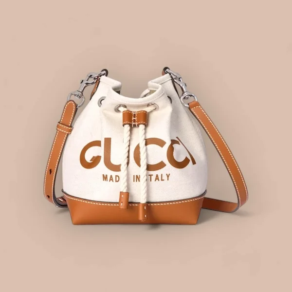 GUCCI Gucci Lido米棕帆布單肩包-777166