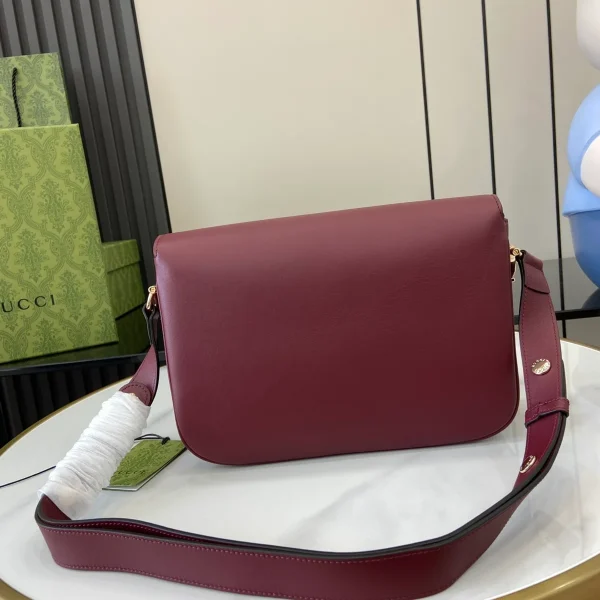 GUCCI Horsebit 1955小號米棕帆布肩揹包-815178：圖片 4