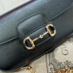 GUCCI Horsebit 1955小號米棕帆布斜揹包-735178：圖片 4