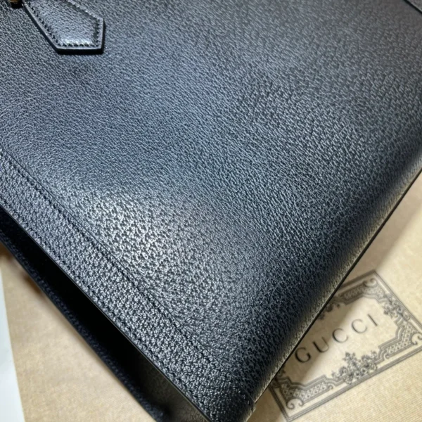 GUCCI Diana中號黑色皮革托特包-678842：圖片 8