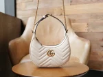 GUCCI GG Marmont白色皮革迷你斜揹包-699514：圖片 3