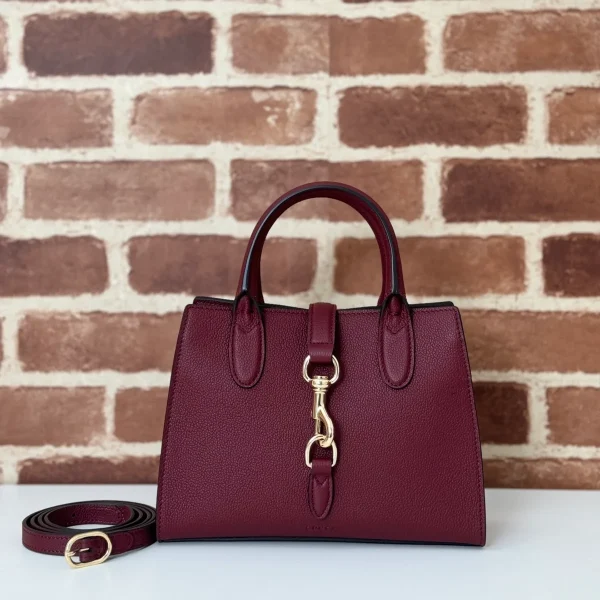 GUCCI Elegance米白粒面皮手提包-795349：圖片 2