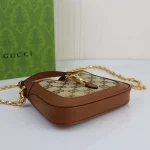 GUCCI Jackie 1961迷你駝棕帆布斜揹包-675799：圖片 5