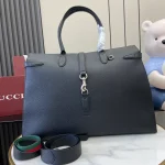 GUCCI Soft Leather手袋灰柔皮革手提包-796761：圖片 2