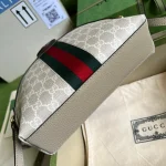 GUCCI GG Supreme小號米棕帆布斜揹包-499621：圖片 4