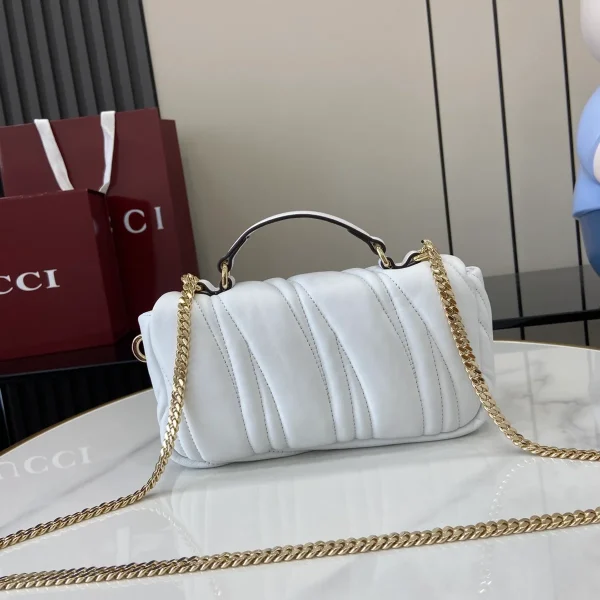 GUCCI GG Milano迷你粉紅皮革手挽包-806017：圖片 4