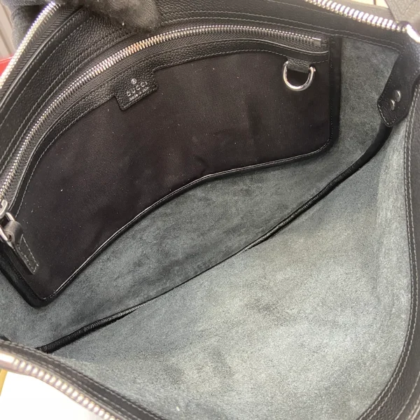 GUCCI GG Signature中號黑色粒面斜揹包-801887：圖片 9