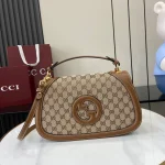 GUCCI Blondie中號黑色皮革手挽包-815716：圖片 2