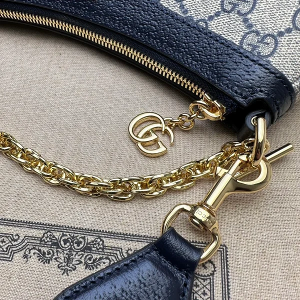 GUCCI Ophidia米白帆布斜背包-735132：圖片 8