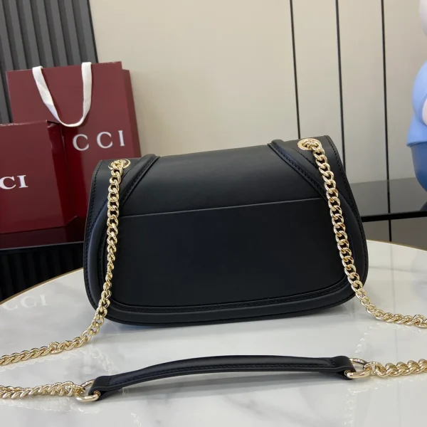 GUCCI Gucci Blondie小號黑色皮革斜揹包-815715：圖片 4